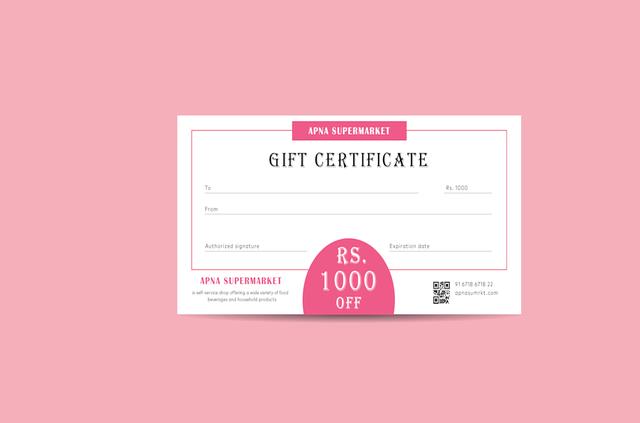 Manufacturer, Exporter, Importer, Supplier, Wholesaler, Retailer, Trader of Custom Gift Certificate in Bahadurgarh, Haryana, India.